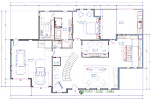 Floor plan with automatic and manual dimensions