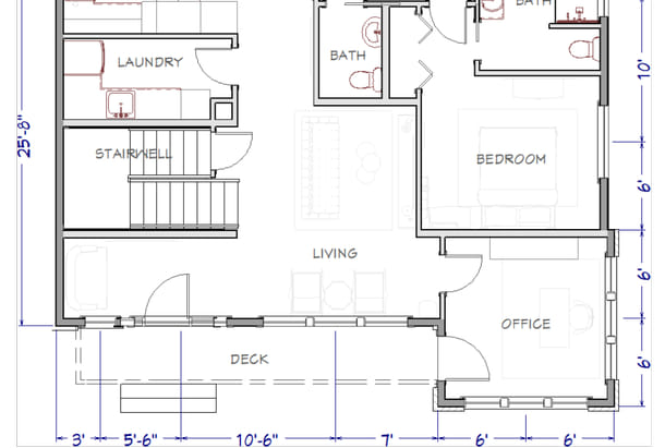 2D floor plan and space planning video.