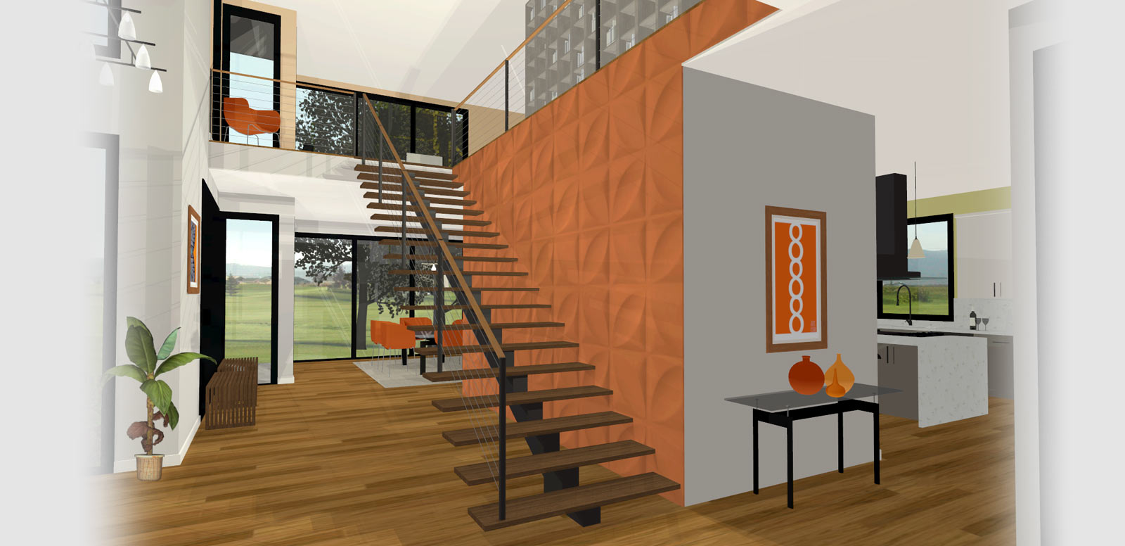 Home Designer Interior Design Software  Home Designer sample plan modern staircase