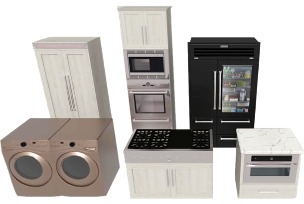 A collection of appliances.