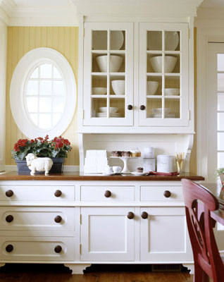 kitchen cabinets with flowers