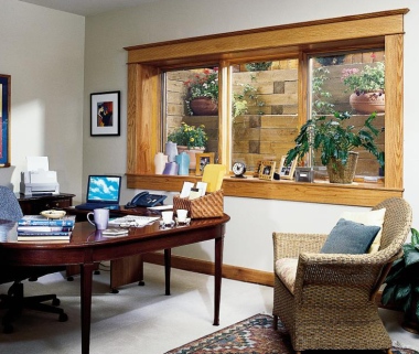 Basement office with Egress Windows