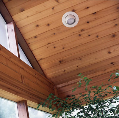 wood panel ceiling