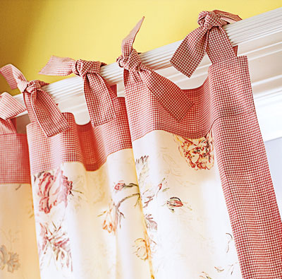 An example of a tie-top curtain