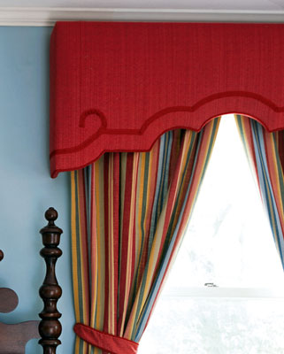 An example of an upholstered cornice