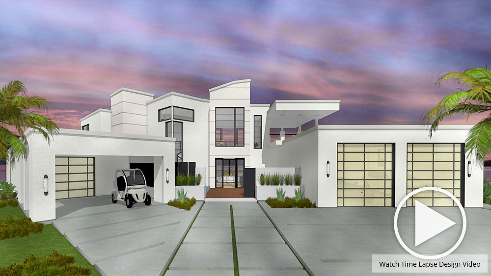 3D rendering of an exterior home design in watercolor