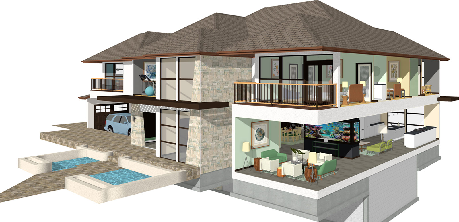 Example home design by Chief Architect Software.