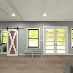 Interior rendering of the Bayberry living room.