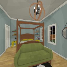 Quintessential Brick House bedroom 360° panorama