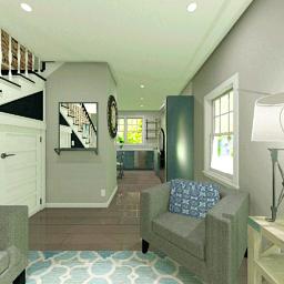 Interior rendering of the Townhouse living room.