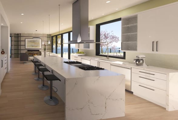 The kitchen inside the Daytona home design.