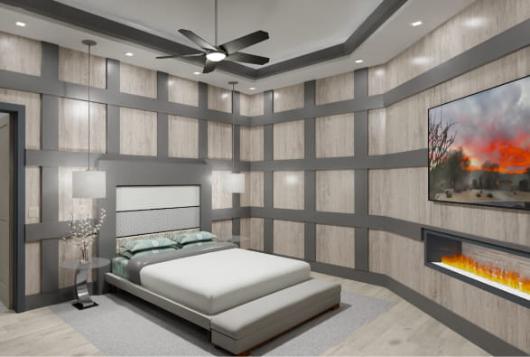 Bedroom view of the Tucson home design.