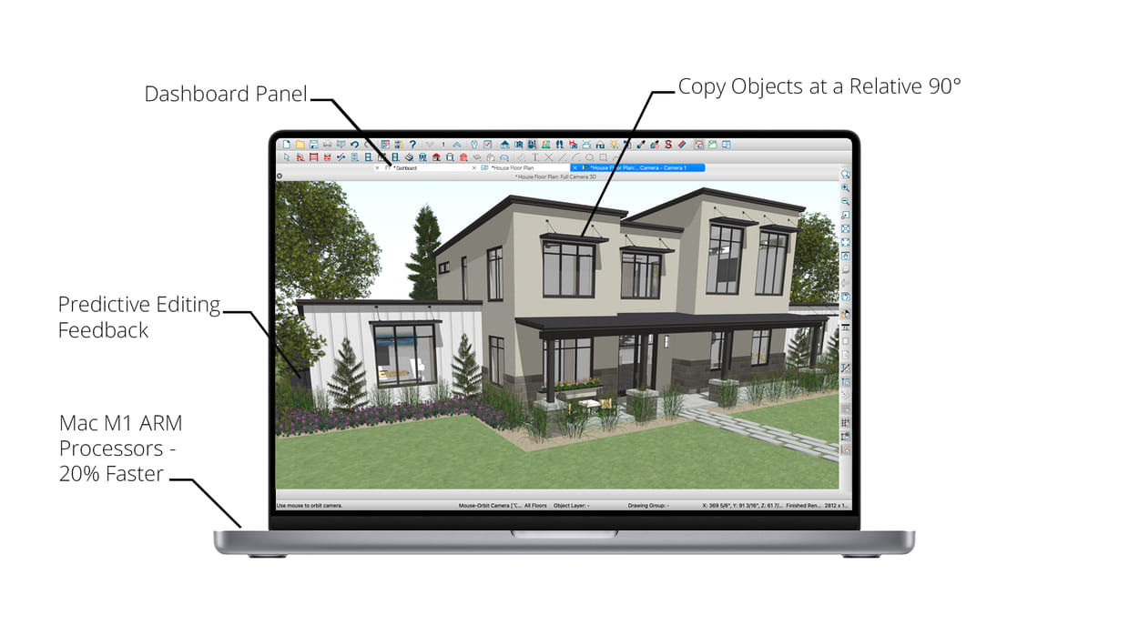 3D House Rendering on a Mac and new Home Designer 2023 features